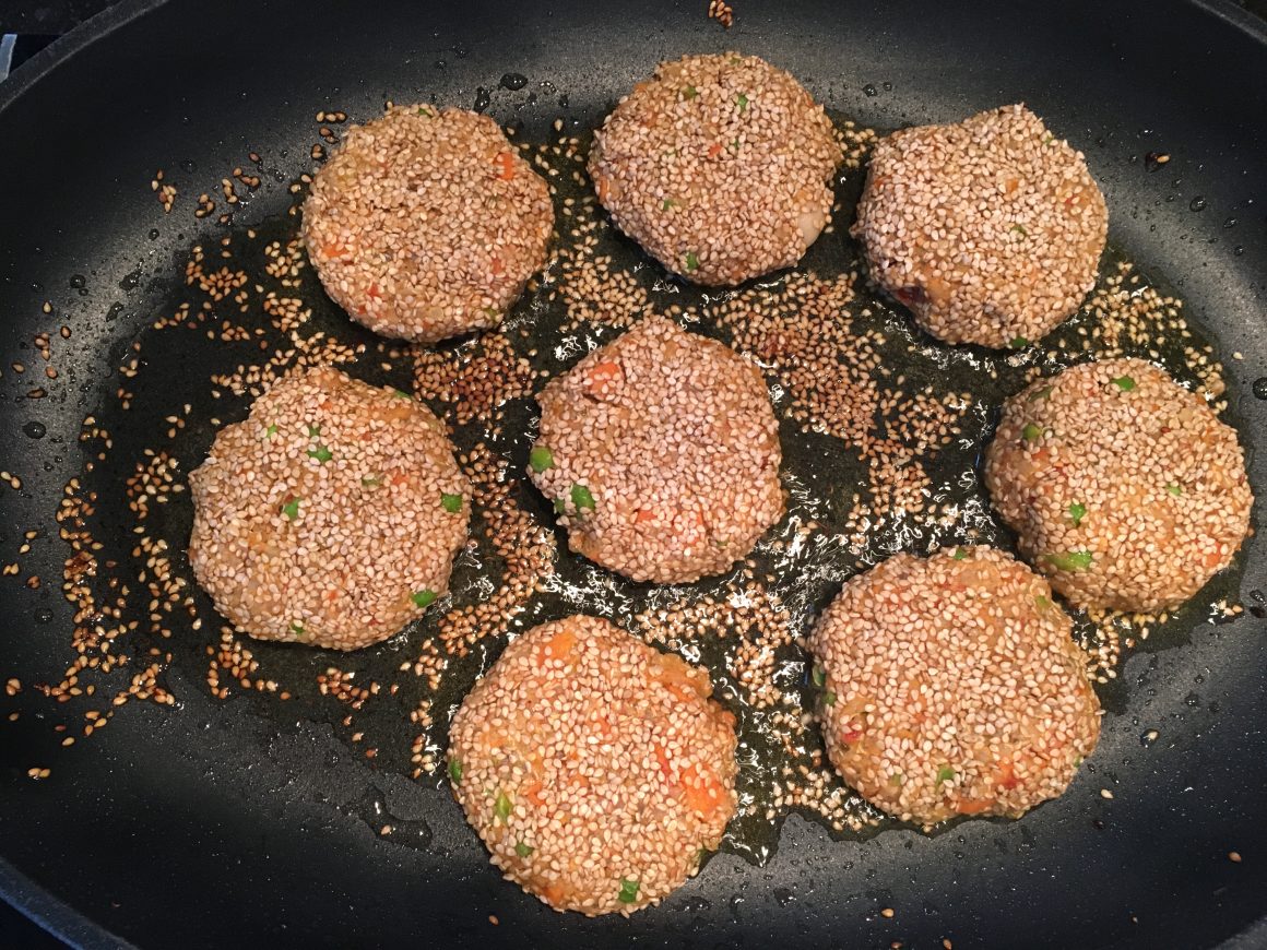 Gemüse-Bratling im Sesammantel  -vegan, glutenfrei-