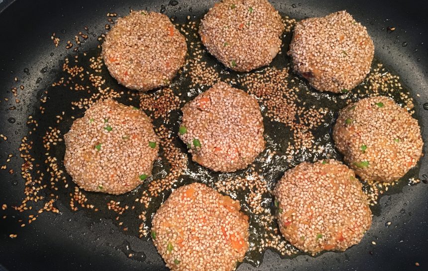 Gemüse-Bratling im Sesammantel  -vegan, glutenfrei-