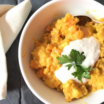 Let´s get hot: Indisches Dal mit Blumenkohl und Süßkartoffeln – vegan –
